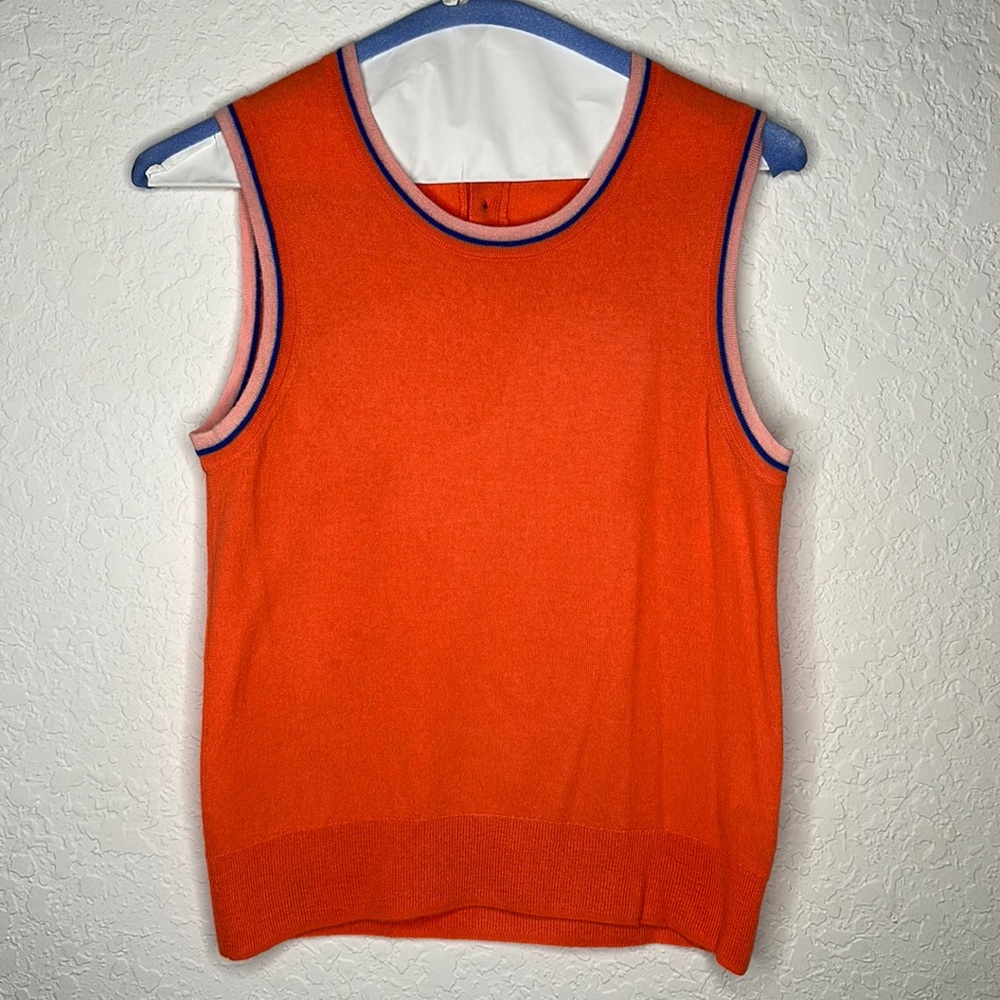 J. Crew Sweater Vest | Size M | Orange, blue & pink